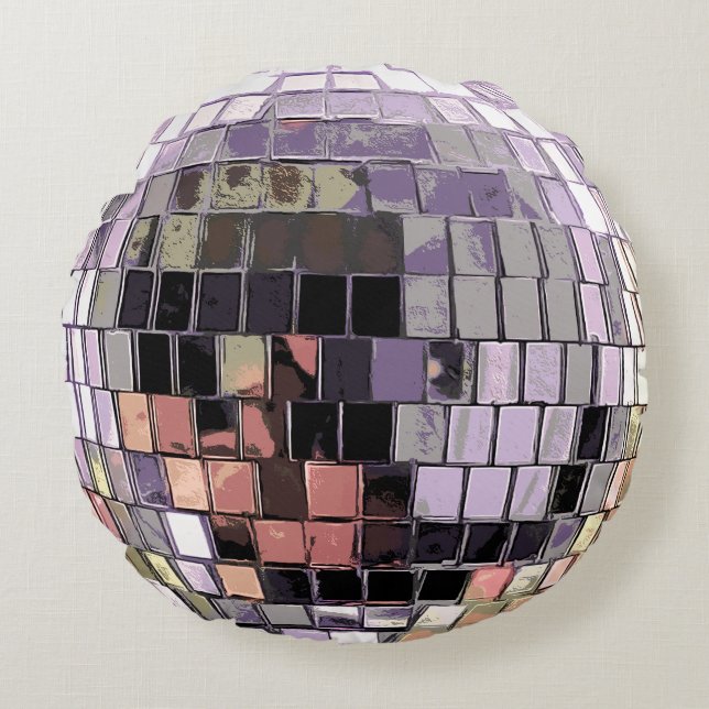 Disco Ball - Sangria Rond Kussen (Voorkant)