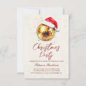 Disco Ball Santa Hat Oudejaarsfeest Kaart (Voorkant)