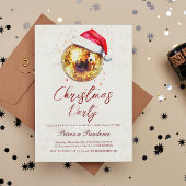 Disco Ball Santa Hat Oudejaarsfeest Kaart