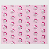 Disco Ball Santa Hat Roze Inpakpapier (Vlak)