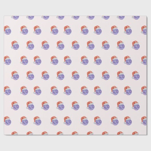 Disco Ball Santa Hoed Kerstmis cadeaupapier (Vlak)