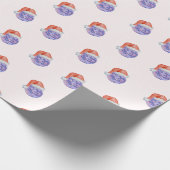 Disco Ball Santa Hoed Kerstmis cadeaupapier (Hoek)