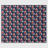 Disco Ball Santa Manatee Kerstmis Cadeaupapier (Vlak)