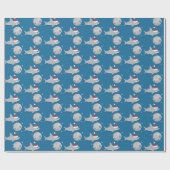 Disco Ball Shark Santa Ha kerstinpakpapier Cadeaupapier (Vlak)