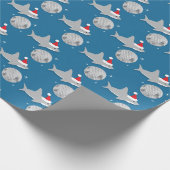 Disco Ball Shark Santa Ha kerstinpakpapier Cadeaupapier (Hoek)