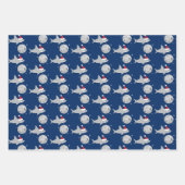 Disco Ball Shark Santa Hat Kerstmis Inpakpapier Vel (Voorkant)