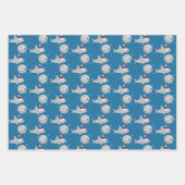 Disco Ball Shark Santa Hat Kerstmis Inpakpapier Vel (Voorkant)