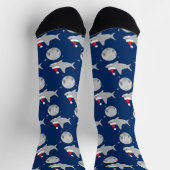 Disco Ball Shark Santa Hat Kerstmis Sokken (Top)