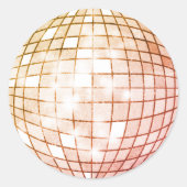 Disco Ball Sinaasappel Ronde Sticker (Voorkant)