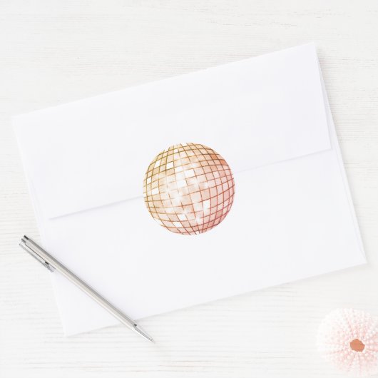 Disco Ball Sinaasappel Ronde Sticker (Envelop)