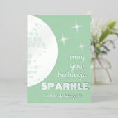 Disco Ball Sparkle Silver Folie Feestdagenkaart (Staand Voorkant)