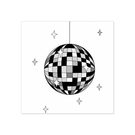 Disco Ball Stamp Rubberstempel (Afrduk)