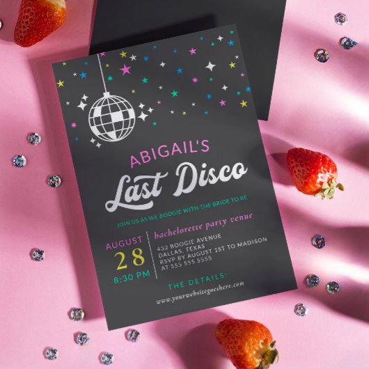 Disco Ball Stars Bachelorette Last Disco Kaart