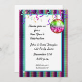 Disco Ball Stippen Invitation Kaart (Voorkant / Achterkant)