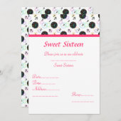 DISCO BALL SWEET 16 PARTY INVITATION KAART (Voorkant / Achterkant)