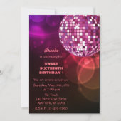 Disco Ball - Sweet 16-uitnodiging Kaart (Achterkant)