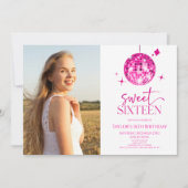 Disco Ball Sweet Zestien 16e Verjaardagsfeestje Kaart (Voorkant)