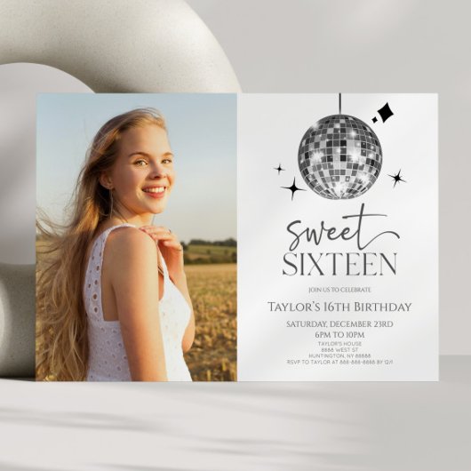 Disco Ball Sweet Zestien 16e Verjaardagsfeestje Kaart