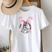 Disco Ball T-shirt with Pink Bow