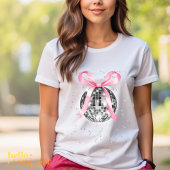 Disco Ball T-shirt with Pink Bow