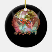 Disco Ball Turkije Thanksgiving diner feestelijk d Keramisch Ornament (Achterkant)