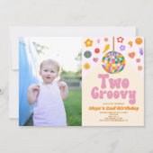 Disco Ball Two Groovy Afbeelding 2e verjaardagsfee Kaart (Voorkant)