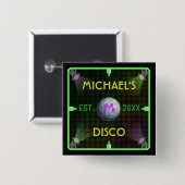 Disco Ball uit 1970 Vierkante Button 5,1 Cm (Voorkant /achterkant)