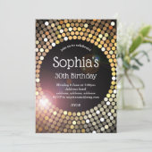 disco ball , uitnodiging voor glitter - verjaardag (Staand voorkant)