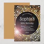 disco ball , uitnodiging voor glitter - verjaardag (Voorkant / Achterkant)