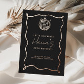 Disco Ball Verjaardag Folie Uitnodiging