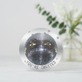 Disco Ball Verjaardagsfeest Disco Dance Party Circ Kaart (Staand voorkant)
