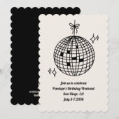 Disco Ball Verjaardagsfeestje Weekend Uitnodiging (Voorkant / Achterkant)