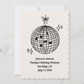 Disco Ball Verjaardagsfeestje Weekend Uitnodiging (Voorkant)