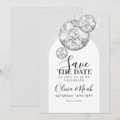 Disco Ball Verlovingsfeest Save The Date (Voorkant / Achterkant)