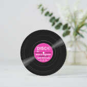 DISCO Ball Vinyl Record - Groovy Paarse Save The Date (Staand voorkant)