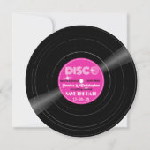 DISCO Ball Vinyl Record - Groovy Paarse Save The Date (Voorkant)