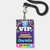 Disco Ball VIP Backstage Pass Verjaardag Lanyard Badge (Voorkant met koord)