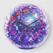 Disco Ball Wall Clock | Customizable  Grote Klok (Voorkant)