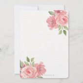 Disco Ball Wedding Invitations Pink Floral Kaart (Achterkant)