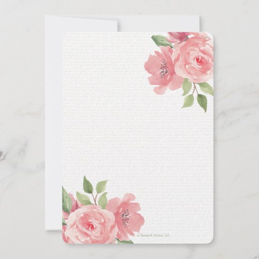 Disco Ball Wedding Invitations Pink Floral Kaart (Achterkant)