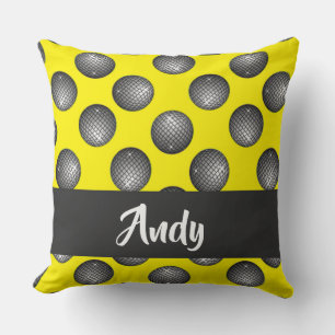 Disco ball yellow patroon kussen