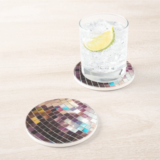 Disco Ball Zandsteen Onderzetter (Zijkant)