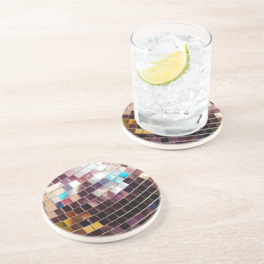 Disco Ball Zandsteen Onderzetter (Zijkant)