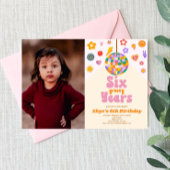 Disco Ball Zes Groovy Jaren 6e Verjaardagsfeest Kaart