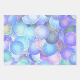 Disco-balletjes in pastelregenboogkleuren - 3D-opt Inpakpapier Vel