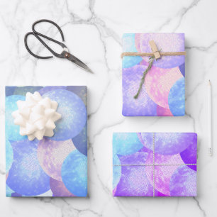 Disco-balletjes in pastelregenboogkleuren - 3D-opt Inpakpapier Vel