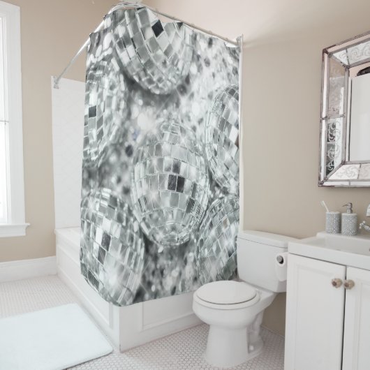 Disco Balls Glam #1 #retro #wall #art Douchegordijn (In situ)