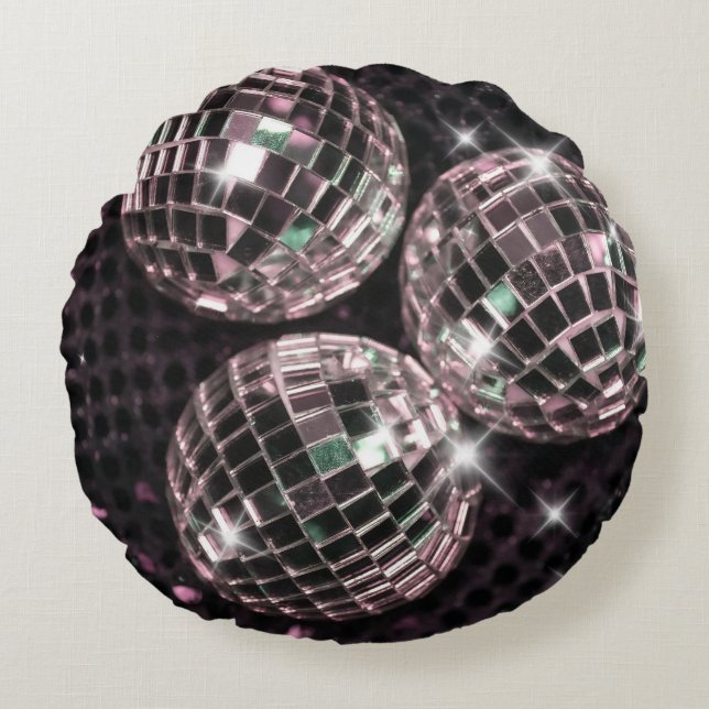 Disco Balls Glam #8 #retro #wall #art Rond Kussen (Voorkant)