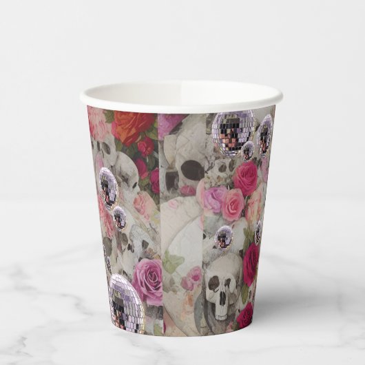 Disco Balls Skulls en Rozen Papieren Bekers (Links)