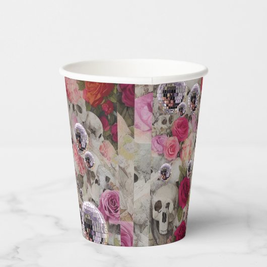 Disco Balls Skulls en Rozen Papieren Bekers (Rechts)